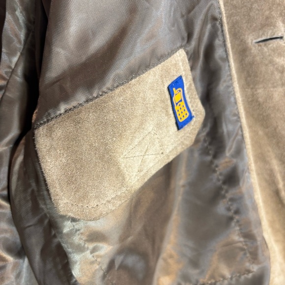 PENDLETON Sz M Light Tan Soft Suede Blazer Jacket Lined Pockets Unisex - Picture 12 of 12